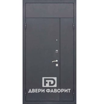 Дверь с верхней вставкой тамбурная недорогая, порошковое покрытие и МДФ